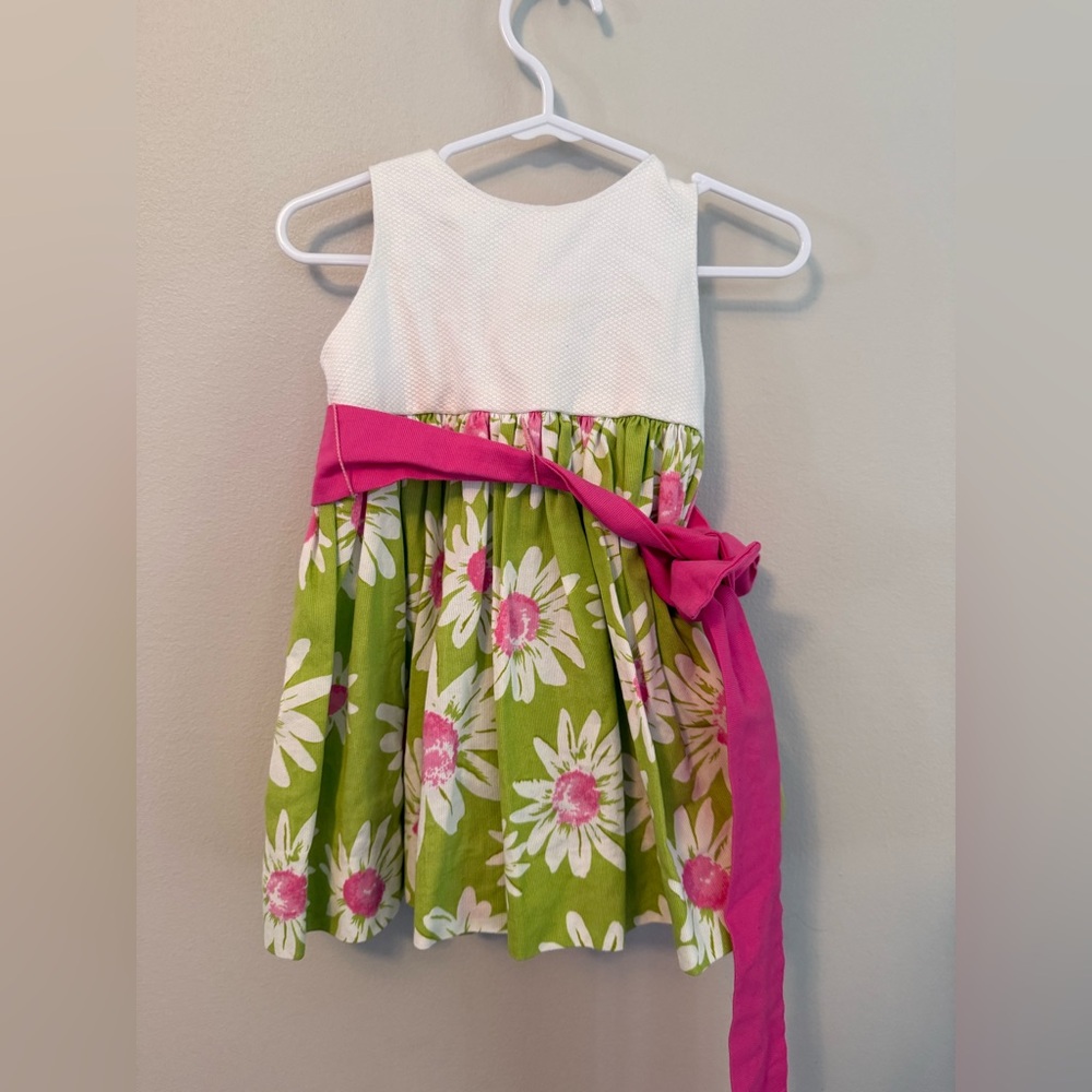 Susanne Lively Designs Floral Green and Pink Kids Dress